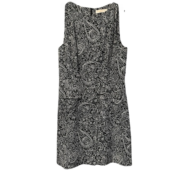 Tory Burch Paisley – Size 12 – Black & White Faux Wrap Dress - Picture 6 of 10
